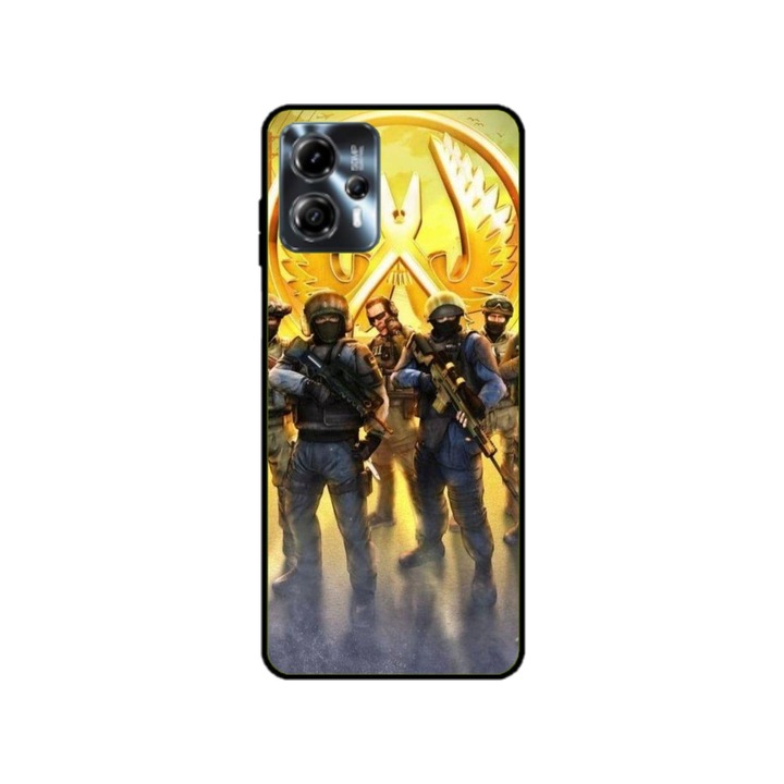 Husa personalizata HQPrint si Folie de Silicon pentru Motorola Moto G13, model Counter Strike, multicolor, S1D1M0062