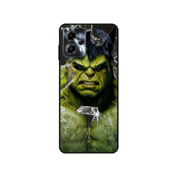 Husa personalizata HQPrint si Folie de Silicon pentru Motorola Moto G13, model Hulk #2, multicolor, S1D1M0100