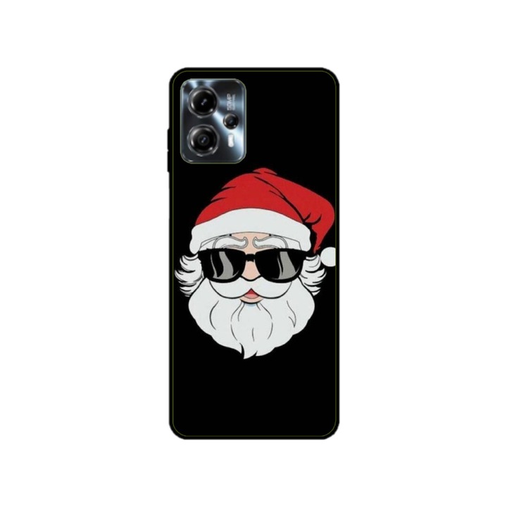 Husa personalizata HQPrint si Folie de Silicon pentru Motorola Moto G23, model Cool Santa, multicolor, S1D1M0046