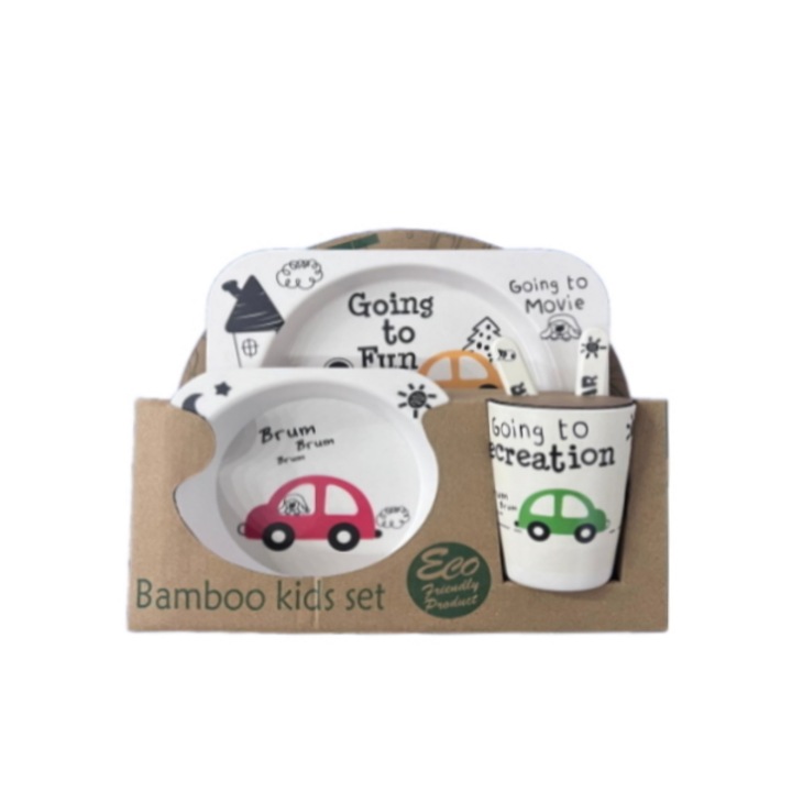 Set mic dejun bambus, masini