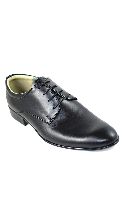 Pantofi barbati, eleganti, din piele naturala, Enzo Class Negru, Marimea 43
