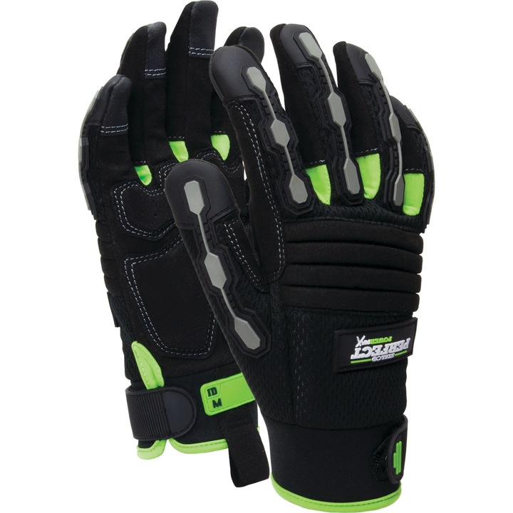 Manusi Protectia Muncii, Stalco, Material Sintetic Rezistent, Aderenta Buna, Ideale Pentru Gradinarit Sau Bricolaj, Protectie Impotriva Zgarieturilor, Confortabile, Marimea L, Culoare Negru/Verde