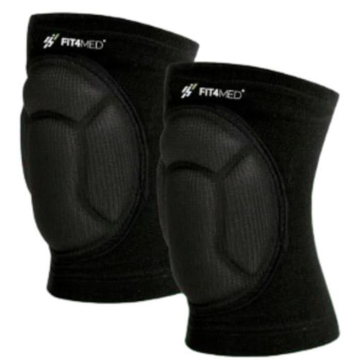 Set 2 aparatori genunchi Fit4Med, EVA/Bumbac, Negru