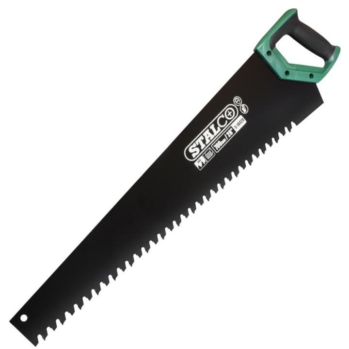 Fierastrau Pentru Taierea Blocurilor De Beton, Stalco, S-18428, Maner Solid, Dinti Din Carbura, Ideal Pentru Taierea Blocurilor De Beton, Lungime 700 Mm, Strat De Teflon, Pentru Atelier Si Constructii