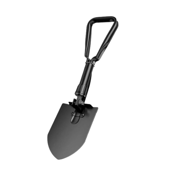 Lopata, Tarnacop Si Fierastrau 3in1, Unealta Multifunctionala Pliabila, Fabricata Din Otel, Ideala Pentru Camping, Gradinarit Sau Situatii De Urgenta, Compacta Si Usor De Transportat, Culoare Negru