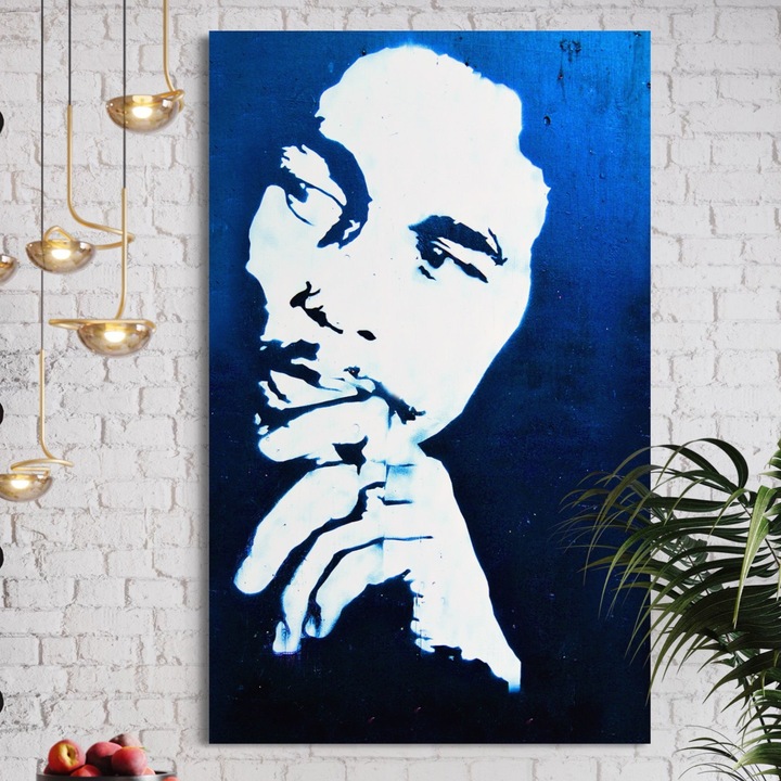 Tablou Canvas Premium, LuxCanva® B1122, Bob Marley, 40 X 60 CM, Panza Bumbac 100% 400g/m2, Sasiu Lemn, Culori, Living, Cantaret, Jamaica, Dormitor, Portret, Reggae, Colorat