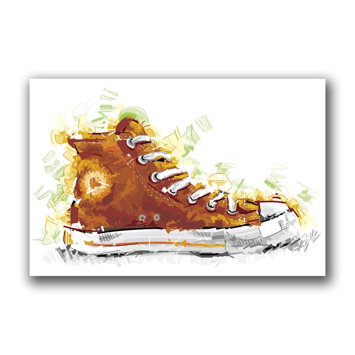 Картина на платно, LuxCanva® B1123, маратонки Converse, 60 X 90 CM, 100% памучно платно 400g/m2, баскетбол, Converse, спалня, деца, ярки цветове