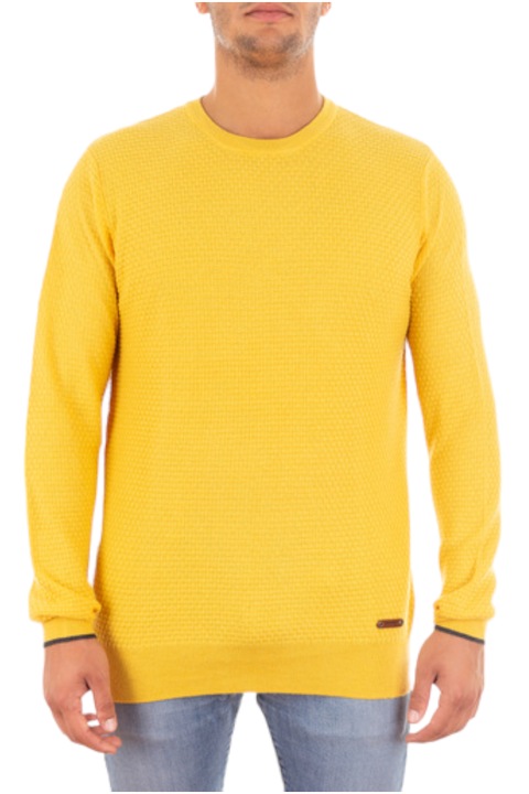 Férfi pulóver logóval, Harmont&Blaine, sárga, XL