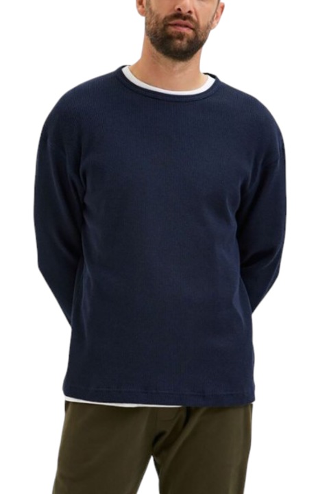 Обикновен мъжки пуловер, Jack&Jones-Jprvlatibe Tee Ls, тъмносин, L