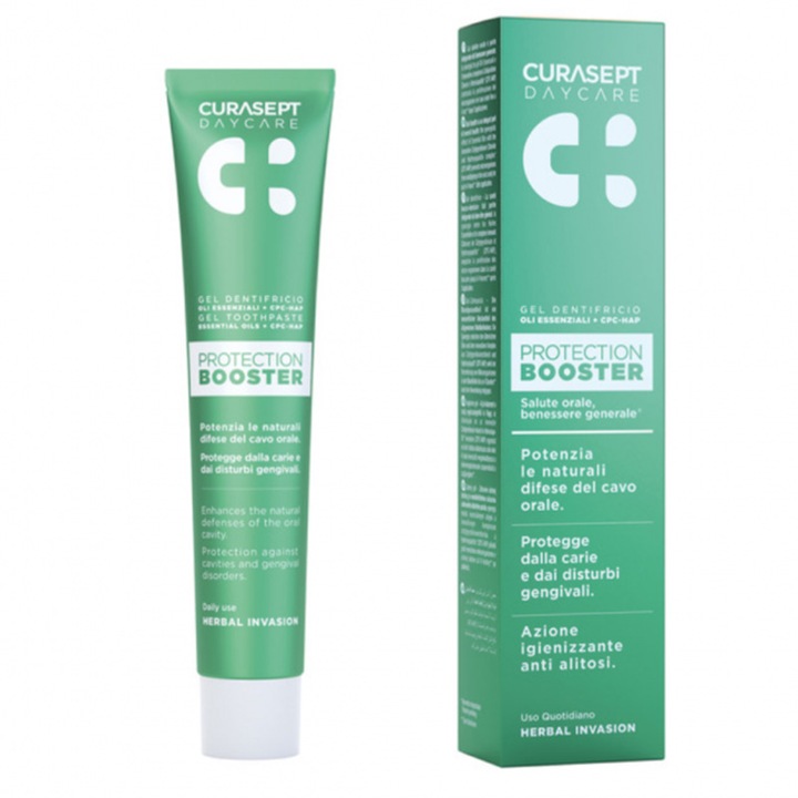 Паста за зъби, Curasept, Daycare Booster, Herbal Invasion, Мултизащита за орално здраве, с флуорид, 75 ml