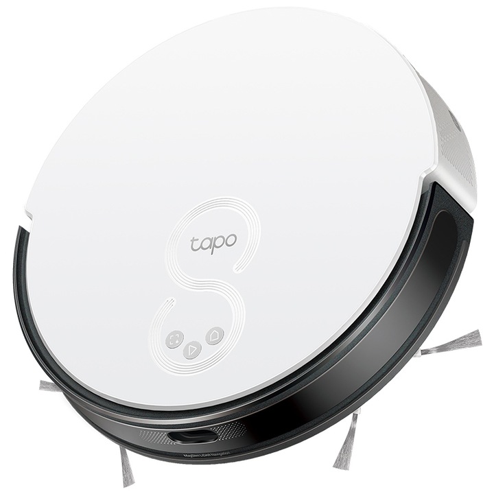 Робот прахосмукачка TP-Link Tapo RV20 Mop Plus, Vacuum & Mop & Station, MagSlim LiDAR System, 2700 Pa, Ultra-Slim 7.8 cm, Автономия до 3 часа, 2600 mAh, Контейнер за вода 300 ml, Автоматично изпразване - 4L капацитет, Тиха, Черен/Бял