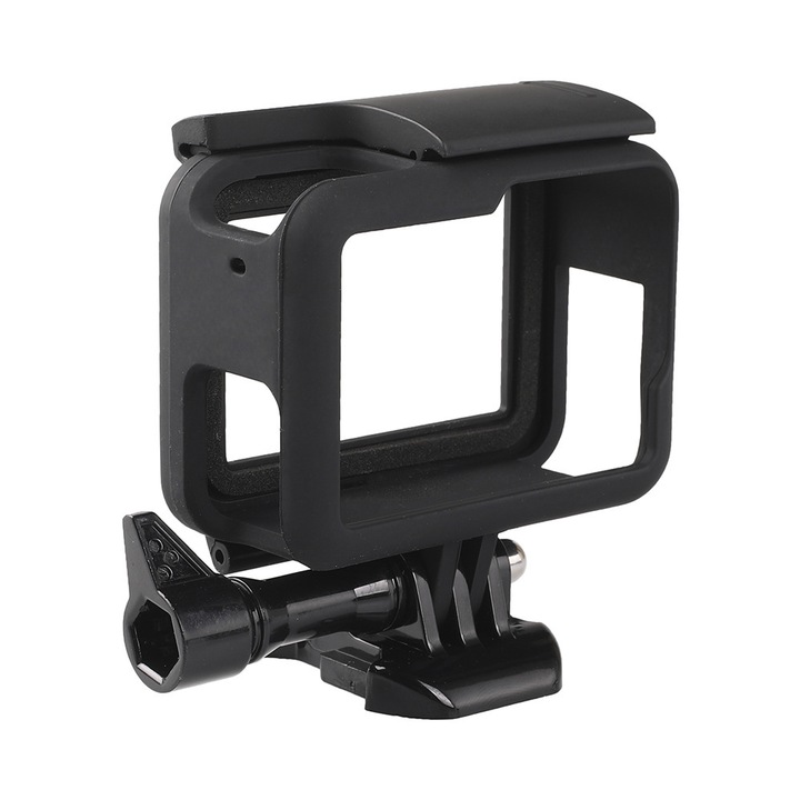 Carcasa protectie waterproof, JENUOS®, compatibila cu GoPro Hero5/6/7, rezistenta la soc, Negru