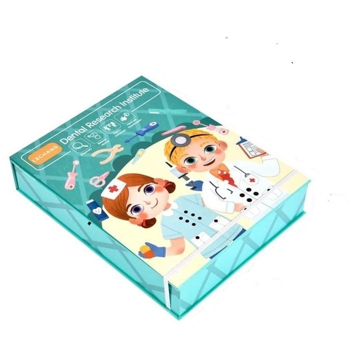 Mágneses könyves fa fogorvosi készlet