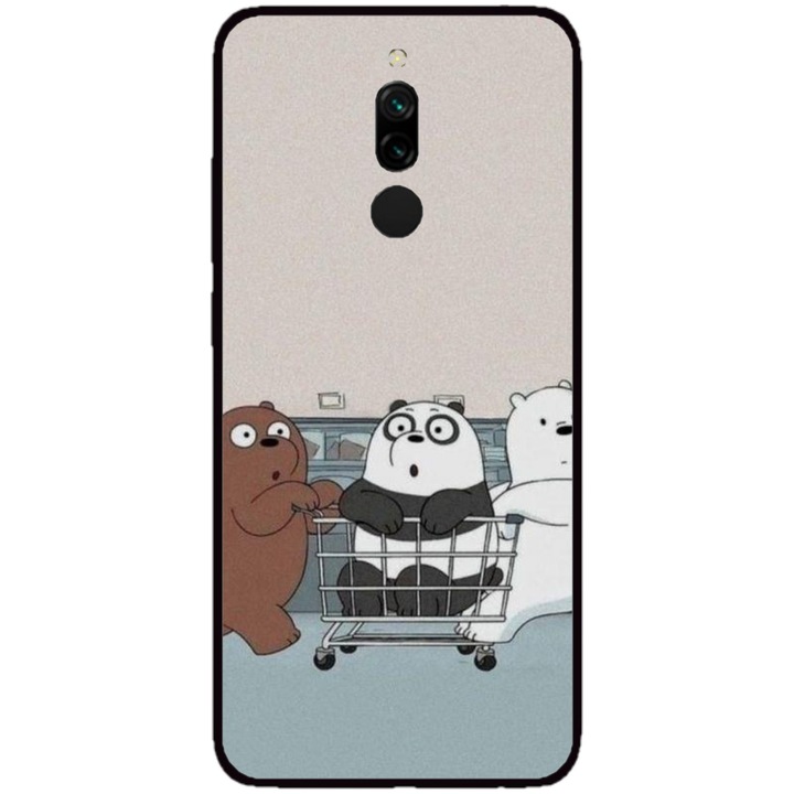 Husa personalizata HQPrint si Folie de Silicon pentru Xiaomi Redmi Note 8 Pro, model Bears #1, multicolor, S1D1M0003