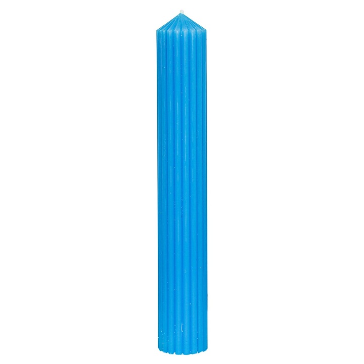 Lumanare Botez Striata, Bleu, H-40cm, D-6cm