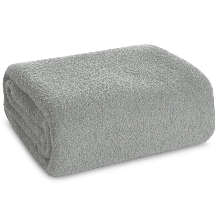 Patura, Eurofirany, Bukla, Moale Si Placuta La Atingere, Model Lambent, Accesoriu Practic Si Frumos, 150 x 200 cm, Argintiu