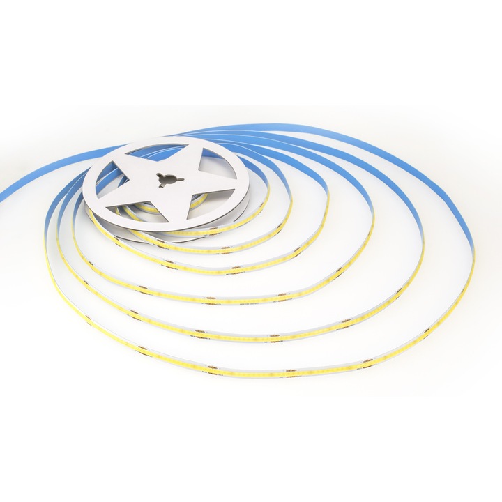 Banda LED COB (chip on board) 24VDC 10W/ML - 50 000 ore, 6000K lumina rece, Rola 5m, 320chip/ML, IP20, LM-65-3208R90, ERALUCE