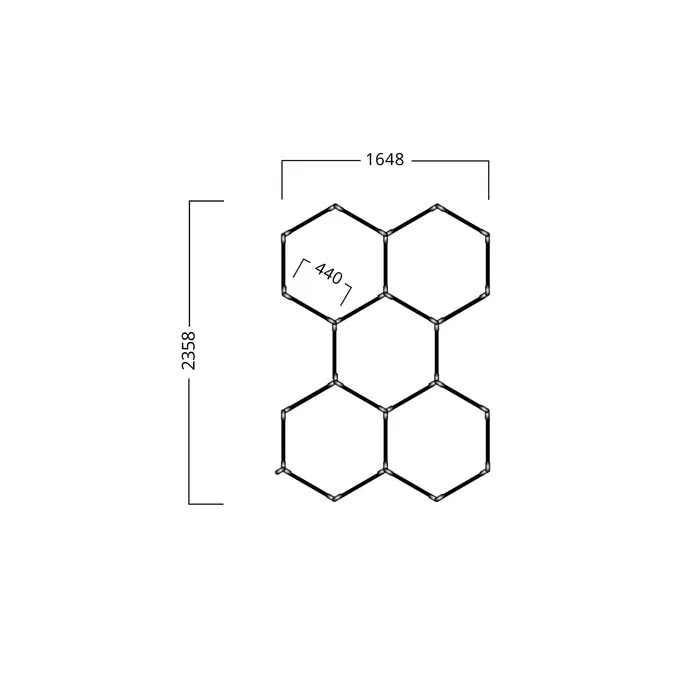 Hexagon LED 5 fagure, pentru Garaj, Atelier auto, Frizerii
