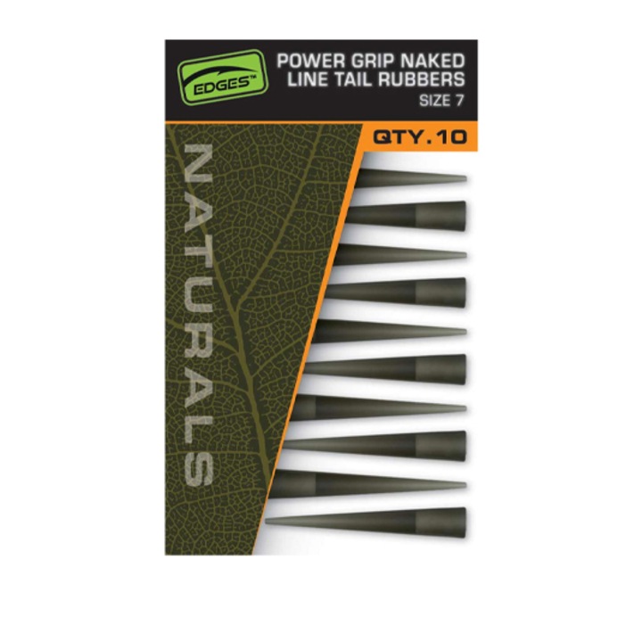 Conuri clips pierdut Fox Edges Naturals Power Grip Naked Line Tail Rubbers Nr.7