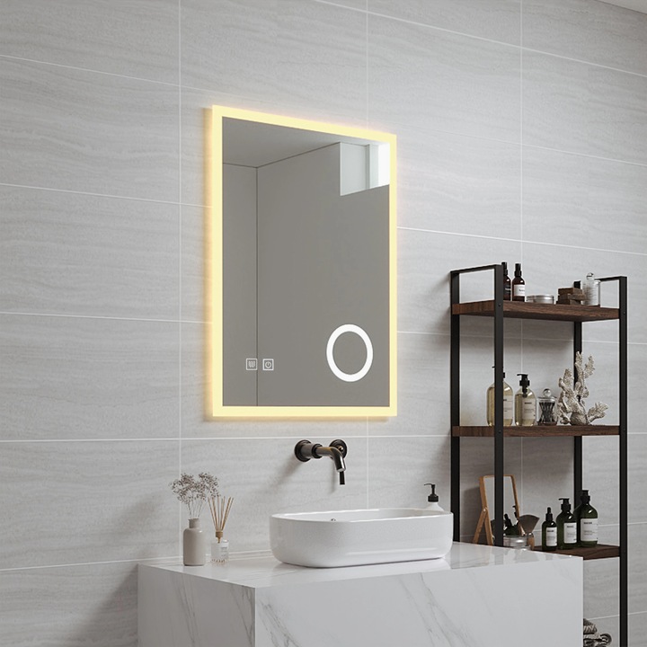 Oglinda baie pro tec PXSP 0103 Scafa 80 x 60 x 3 cm aluminiu