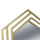 Oglinda AURORA, hexagonala, inaltime 69.50 cm, latura hexagon 35 cm, rama metalica din teava patrata cu latura de 1.50 cm, geam tip oglinda cu latura de 22.50 cm, vopsita electrostatic auriu, cu kit montaj