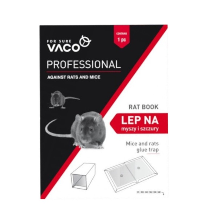 Capcana cu lipici impotriva soarecilor si sobolanilor, Vaco, Vanilie, 15x20 cm