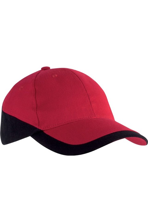 Uniszex sapka, Racing, 6 paneles KP045, piros, univerzális