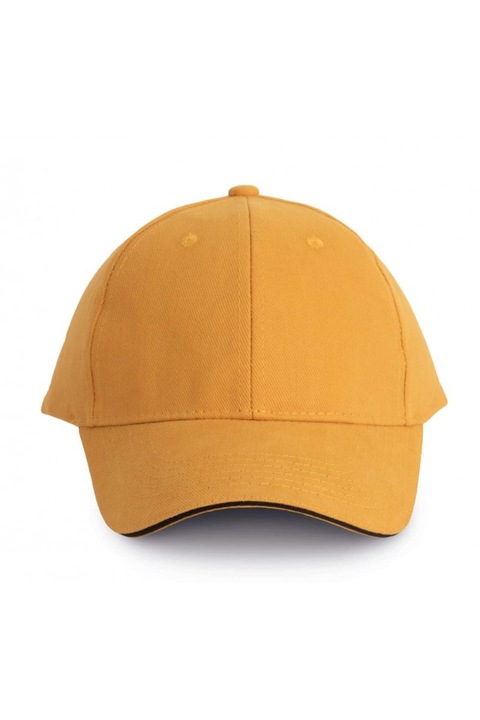 Uniszex sapka, Orlando, 6 paneles KP011, köménysárga, sötétszürke, univerzális