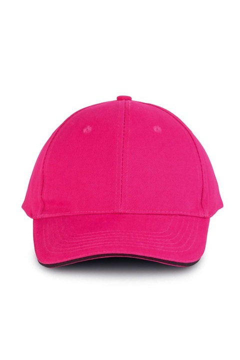 Uniszex sapka, Orlando, 6 paneles KP011, fukszia, fekete, univerzális