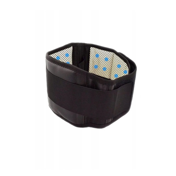 Mágneses deréköv, 87-97 cm, poliészter/nylon, fekete, L