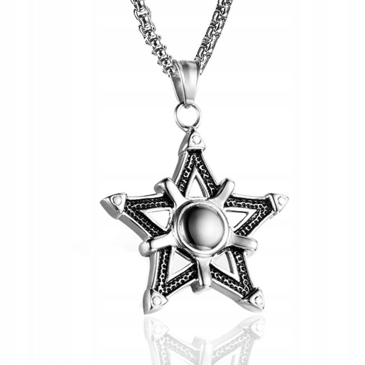 Colier cu pandantiv, Otel, Argintiu