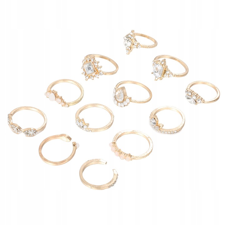 Комплект пръстени, Метал, Златист