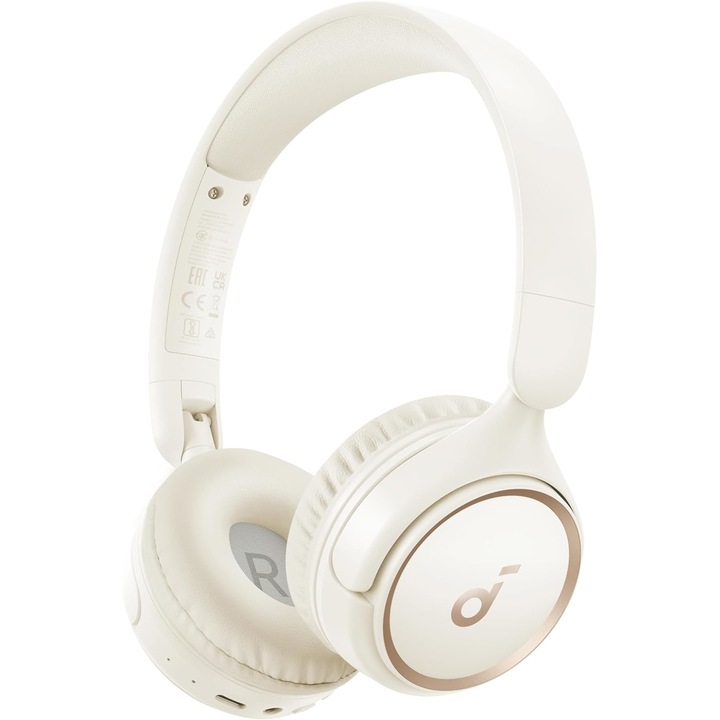 Безжични слушалки On-Ear Anker Soundcore H30i, Design Pliabil, Pure Bass, Bluetooth 5.3, Бял