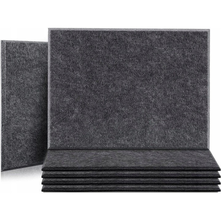 Set Panouri acustice, Uosu, Izolante si absorbaante, 30x40 cm, Gri inchis, 6 buc