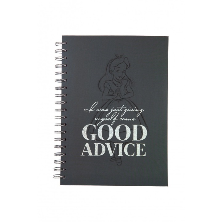 Jegyzetfüzet spirállal, terasz, karton, fekete