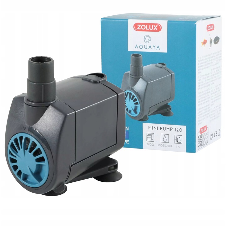 Pompa Zolux Aquaya Mini Pump 120, 200-550 l/h, 5,9x3,9x5,2cm, 2m cablu
