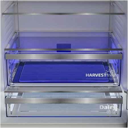 Хладилник с фризер Beko B3RCNE594HXB, 551 л, No Frost, HarvestFresh, AeroFlow, Клас E, Kitchen Fit, Отделение 0°C, H 187 см, Metal Look