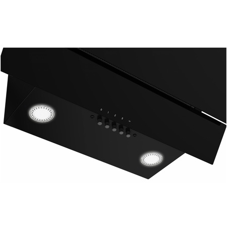Hota incorporabila decorativa Beko BHCA62422BBH, Putere de absorbtie 400 mc/h, Afisaj electronic, Iluminare LED , Touch Control, 59.5 cm, Negru Sticla