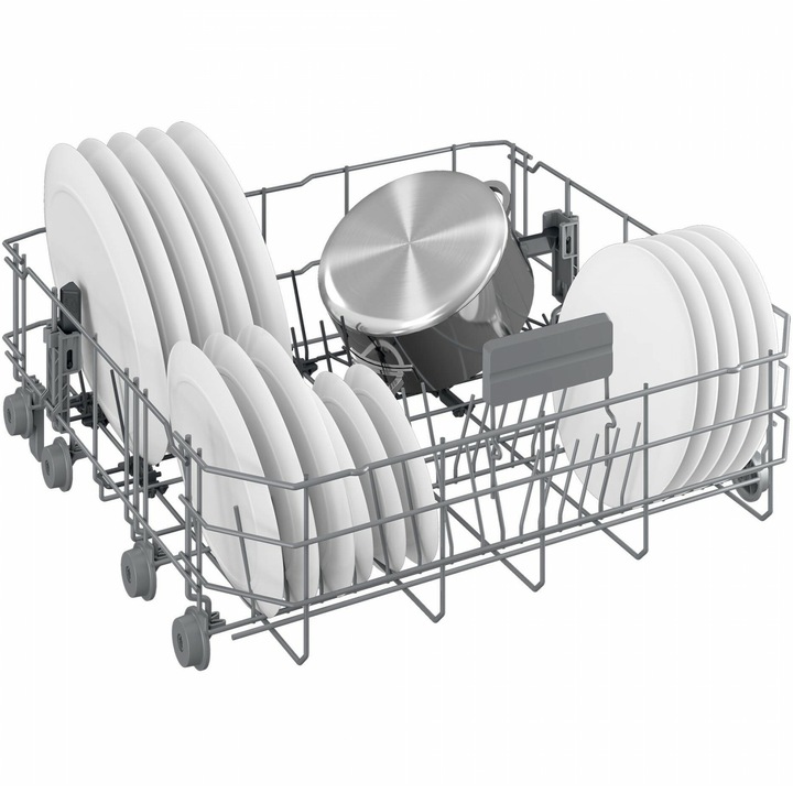 Masina de spalat vase semi-incorporabila Beko BDSN26430X, 14 seturi, 6 programe, Clasa D, AutoDoor Opening, Display LCD, SteamGloss, TrayWash, Extra Drying, Flexible HalfLoad, 60 cm, Inox antiamprenta