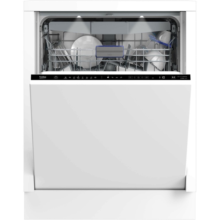 Masina de spalat vase incorporabila Beko BDIN38647C, 16 seturi, 8 programe, HygieneIntense, SteamGloss, TrayWash, CornerIntense, Motor ProSmart Inverter, SelfDry, Clasa C, 60 cm