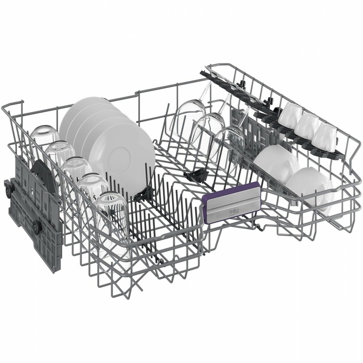 Masina de spalat vase Beko BDFN36560XC, 15 seturi, 11 programe, CornerIntense, SelfDry Active Ventilation, HomeWhiz prin WiFi, HygieneIntense, SteamGloss, Motor ProSmart Inverter, Clasa C, 60 cm, Inox