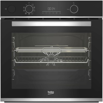 Cuptor incorporabil Beko BBISA13300XMPE, Electric, 72 l, Autocuratare pirolitica, AirFry, Steam Assisted Cooking, AEROperfect, RecycledNet, SteamShine Cleaning, 3D Cooking, Clasa A+, Negru