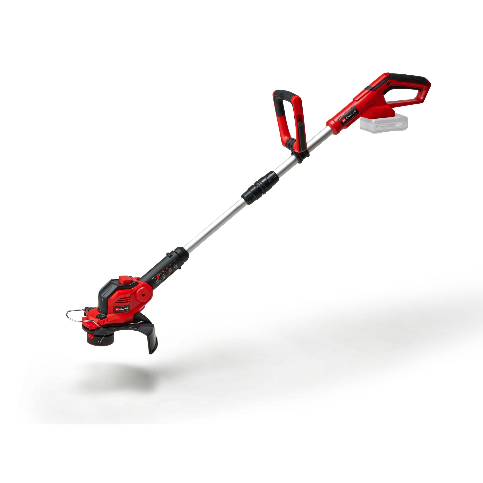 Trimmer de tuns gazon/iarba pe acumulator Einhell Power-X-Change GE-CT 18/28 Li- SOLO, 18 V, 28 cm diametru taiere, 1.6 mm grosime fir, maner telescopic, fara acumulator si incarca