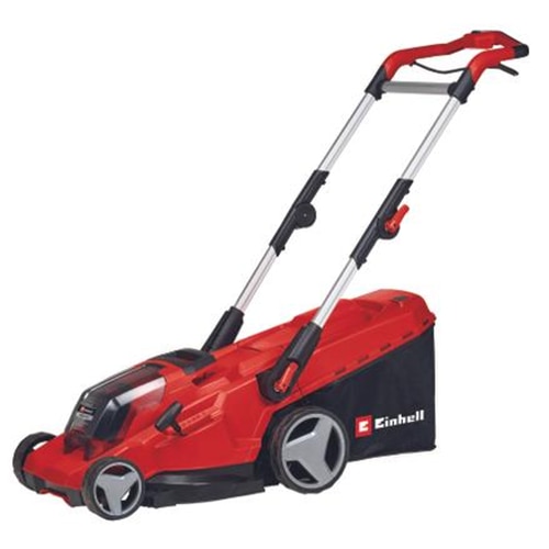Masina de tuns gazon/iarba pe acumulator Einhell Professional Power X-Change RASARRO 36/40, 36 V, 40 cm latime taiere, 25-75 mm inaltime taiere, 6 trepte de taiere, sac colector 50 l, include: 2 acumulatori 4.0 Ah + incarcator dublu
