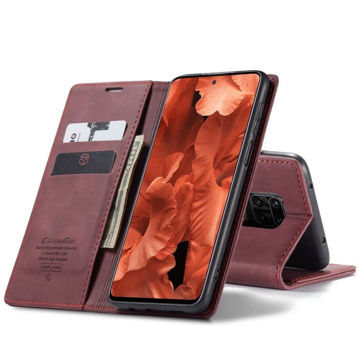 Husa pentru Redmi Note 9s/9 Pro, Caseme, Piele, Maro
