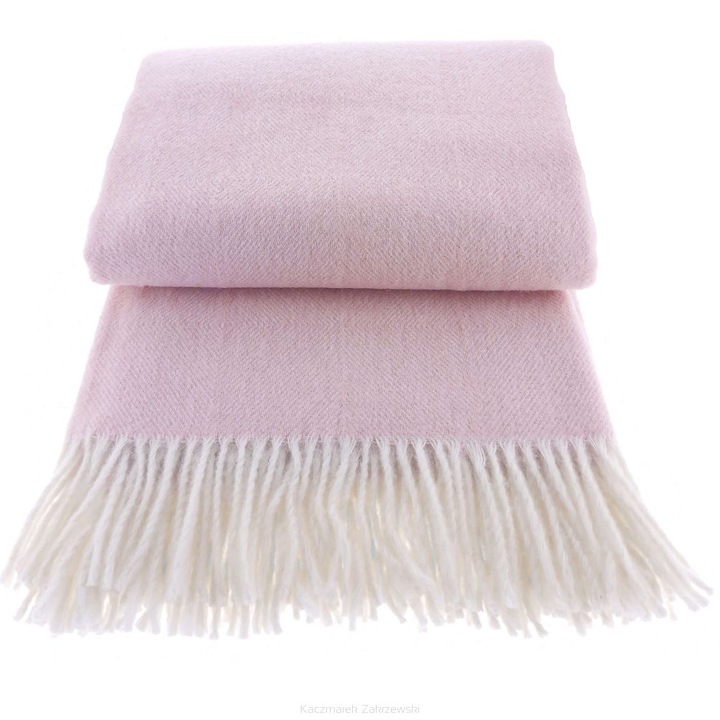 Fringed patura de lana 150x200 DIAGONAL Noua Zeelanda lana roz