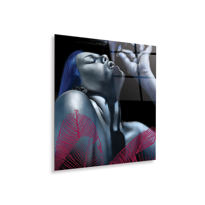 Tablou Sticla Acrilica Plexiglas, Smoking Woman, 50x60 cm