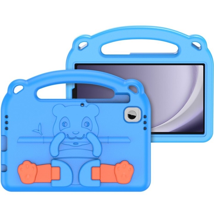 Husa compatibila cu Samsung Galaxy Tab A9 pentru copii, DuxDucis, Cu maner, Albastru