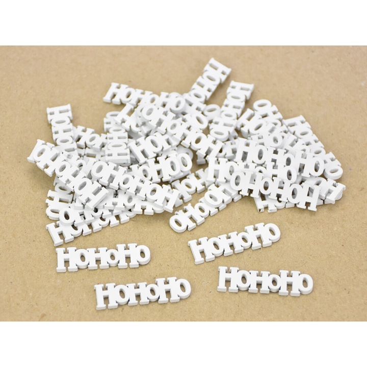 Litere Hohoho mini alb 40buc/pachet