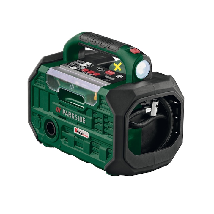 Compresor si pompa de aer portabila, fara fir, cu accesorii, cu lampa de lucru, 20-Li C3, 20V